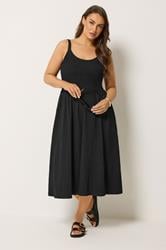 YOURS Plus Size Black Shirred Sundress | Yours Clothing 3