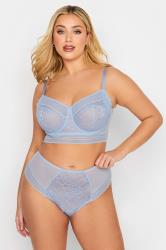YOURS Plus Size Curve Baby Blue Lace Non Padded Bra