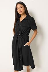M&Co Petite Black Utility Shirt Dress | M&Co 1