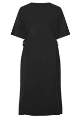 YOURS Plus Size Black Front Tie Midi Dress | Yours Clothing 6