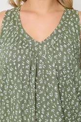 YOURS Plus Size Olive Green Ditsy Floral Vest Top | Yours Clothing 4