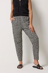 M&Co Black Leaf Print Hareem Trousers | M&Co 3