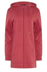 LTS Tall Women's Red Cotton Longline Zip Hoodie | Long Tall Sally 1