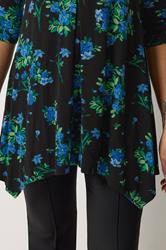 M&Co Black Floral Hanky Hem Top | M&Co 4