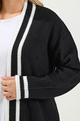YOURS Plus Size Black Contrast Edge Cardigan | Yours Clothing 4