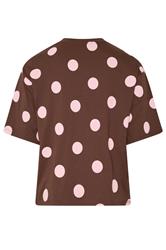 LIMITED COLLECTION Plus Size Chocolate Brown Polka Dot T-Shirt | Yours Clothing 2