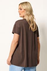 YOURS Plus Size Brown 'Le Soleil' Sun T-Shirt | Yours Clothing 2