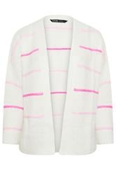 YOURS Plus Size White & Pink Stripe Knitted Cardigan | Yours Clothing 6
