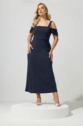 YOURS LONDON Plus Size Navy Blue Cold Shoulder Maxi Dress | Yours Clothing 3