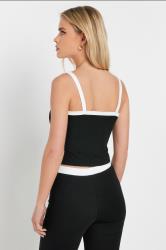 PixieGirl Petite Women's Black Contrast Drawstring Vest Top | PixieGirl 2