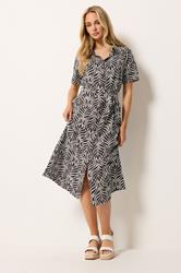 M&Co Brown Leaf Print Shirt Dress | M&Co 1
