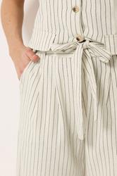 LTS Tall Women's Set Ivory White Pinstripe Waistcoat & Wide Leg Trousers | Long Tall Sally 7