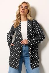 YOURS Plus Size Black Polka Dot Blazer | Yours Clothing 3