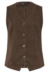 LTS Tall Women's Chocolate Brown Denim Cotton Waistcoat | Long Tall Sally 6