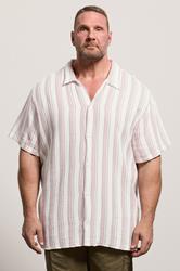 JACK & JONES Big & Tall Cabernet Red Striped Shirt | BadRhino 3