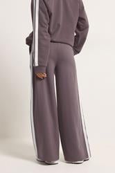PixieGirl Petite Women's Plum Purple Side Stripe Wide Leg Joggers | PixieGirl 4