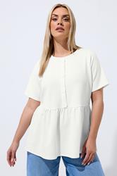 LIMITED COLLECTION Plus Size White Peplum Top | Yours Clothing 3