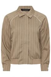 PixieGirl Petite Brown Stripe Tailored Jacket