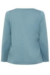 YOURS Plus Size Light Blue Long Sleeve Core T-Shirt | Yours Clothing 6