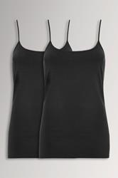 YOURS Plus Size 2 PACK Black Cami Tops | Yours Clothing  3