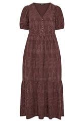 YOURS Curve Chocolate Brown Broderie Anglaise Tea Dress