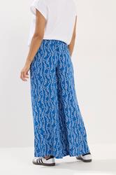 PixieGirl Petite Women's Blue Rope Print Palazzo Trousers | PixieGirl 2