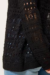 M&Co Petite Black Open Front Crochet Cardigan | M&Co 4