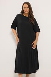 YOURS Plus Size Black Drop Waist Maxi Dress | Yours Clothing 1