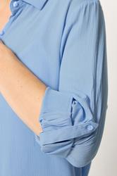 M&Co Blue Crinkle Tab Sleeve Shirt | M&Co 4