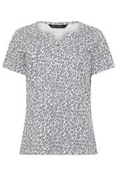 M&Co Navy Blue Floral Cotton Henley Top