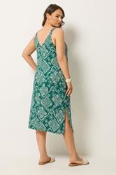 YOURS Plus Size Blue Abstract Print Throw On Midaxi Dress | Yours Clothing 2