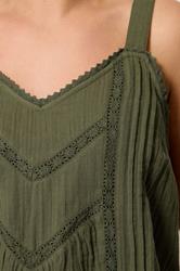 YOURS Plus Size Green Crochet Insert Vest Top | Yours Clothing 4