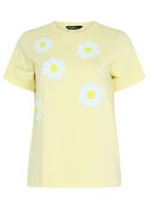 YOURS Curve Yellow Daisy Applique T-Shirt