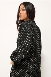 PixieGirl Petite Women's Black Polka Dot Funnel Neck Jacket | PixieGirl 2