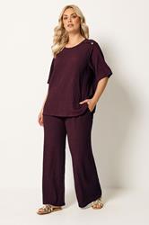 YOURS Plus Size Burgundy Red Bubble Texture Top | Yours Clothing 1