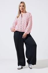 LIMITED COLLECTION Plus Size Pink Polka Dot Bomber Jacket | Yours Clothing 1