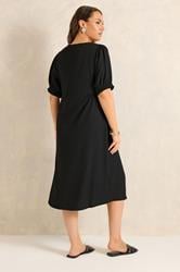 EVANS Curve Black Button Through Midi Dress | Evans 2