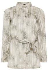 STAR Grey Snake Print Tie Belt Longline Shirt | StarByJM 5