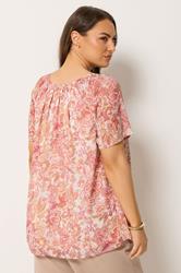 YOURS Plus Size Pink Paisley Pintuck Swing Blouse | Yours Clothing 2