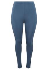 YOURS ACTIVE Plus Size Brown Side Stripe Leggings | Yours Clothing 5