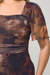 YOURS LONDON Plus Size Brown Floral Square Neck Maxi Dress | Yours Clothing 4