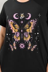 YOURS Plus Size Black Butterfly Print T-Shirt | Yours Clothing  4
