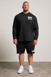 BDRNO Premium Big & Tall Black Printed Long Sleeve T-Shirt | BadRhino 5