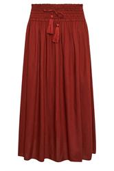 PixieGirl Petite Burgundy Red Tie Waist Maxi Skirt
