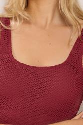 LTS Tall Womens Rust Orange Crochet Swimsuit | Long Tall Sally 5
