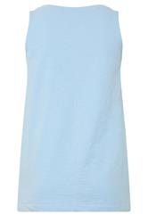 EVANS Curve Blue Premium Cotton Vest Top | Evans 6