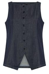 YOURS Plus Size Indigo Blue Denim Waistcoat | Yours Clothing 5