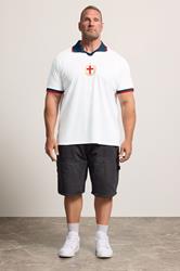 BadRhino Big & Tall White England Football Polo Shirt | BadRhino 2