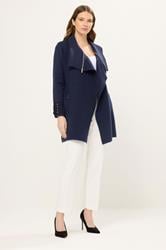 STAR Navy Blue Zip Detail Cardigan | StayByJM 1