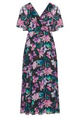 YOURS LONDON zwarte tropische mesh maxi-jurk